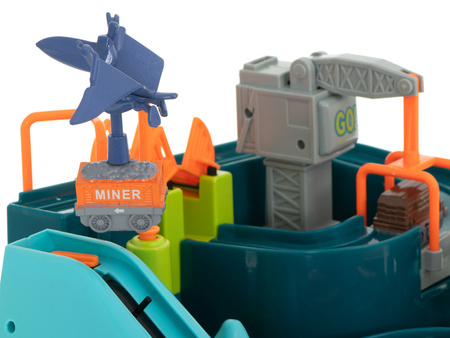 Interaktywny tor samochodowy z przeszkodami dla dzieci Dinozaury Wyścigi pojazdów Jaskinia Parking dla pojazdów