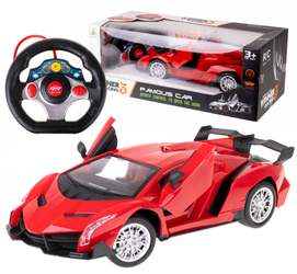 Zdalnie sterowany duży samochód Lamborghini RC Winner Racing 3 dla dzieci czerwony 1:16