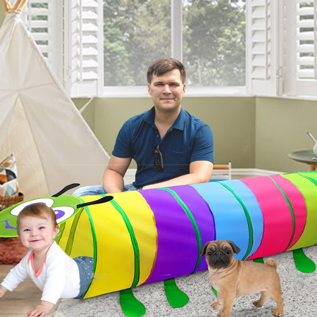 Namiot tunel dla dzieci kolorowa gąsienica tor duży 165 cm do domu ogrodu