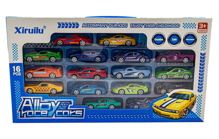 Zestaw pojazdów dla dzieci 16 metalowych samochodów resoraków Kolorowe autka