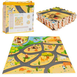 Mata edukacyjna puzzle piankowe dla dzieci safari dywanik  do pokoju dziecka 93x93 cm