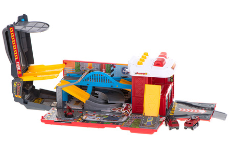 Duży rozkładany transporter Wóz Strażacki Parking Straż Pożarna dla dzieci z akcesoriami