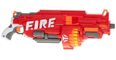 Duży karabin bębenkowy Wyrzutnia na naboje Pistolet na strzałki FIRE dla dzieci 40 nabojów