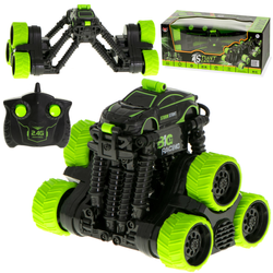 Duży zdalnie sterowany samochód kaskaderski Stunt Car RC SY006 Auto akrobata zielony