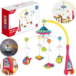 Muzyczna karuzela do łóżeczka Pozytywka z projektorem dla dzieci Samoloty