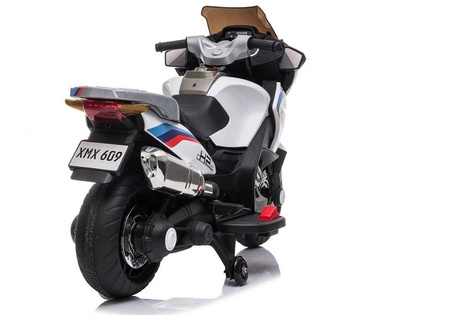 Motor motocykl elektryczny dla dzieci pojazd na akumulator biały XMX609 światła LED