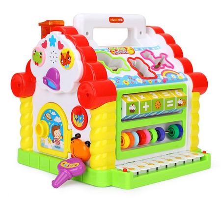 Edukacyjny domek Zabawka interaktywna dla dzieci Sorter z pianinkiem i liczydłem