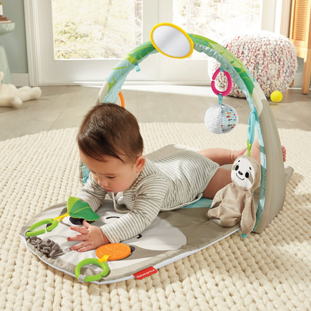 Sensoryczna mata edukacyjna Leniwiec FISHER-PRICE z zawieszkami dla dzieci GNB52