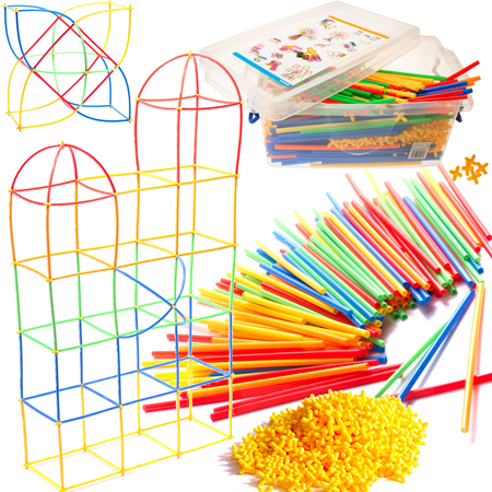 Słomki do budowania Edukacyjne klocki konstrukcyjne dla dzieci Zestaw w pudełku 1020 elementów