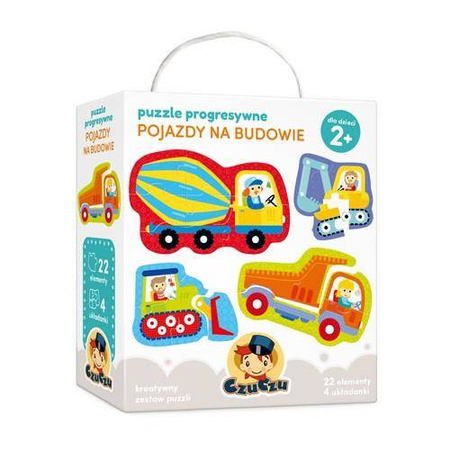 CzuCzu Puzzle progresywne - Pojazdy na budowie 22 elementy
