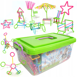 Zestaw słomek konstrukcyjnych do budowania Edukacyjne klocki konstrukcyjne dla dzieci 1000 elementów