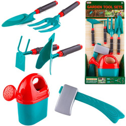 Zestaw narzędzi ogrodowych dla dzieci konewka łopatka motyka 6 el
