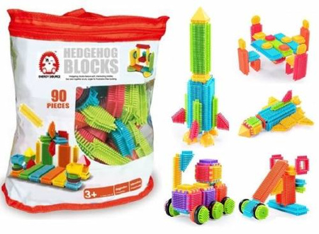 Klocki konstrukcyjne edukacyjne jeżyki 90 elementów w torbie