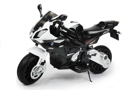 Motocykl elektryczny dla dzieci motor BMW S1000RR ze światłami LED czarno-biały