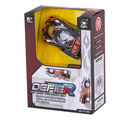 Samochód zdalnie sterowany Defier Climbing Car Auto RC na pilota Jeździ po ścianach pomarańczowy