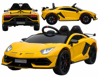 Samochód na akumulator Lamborghini Aventador elektryczny Auto dla dzieci światła LED żółty