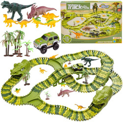 Duży tor samochodowy park dinozaurów dla dzieci tor dinozaury 270 el