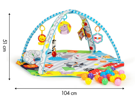 Wielofunkcyjna duża mata edukacyjna dla dzieci Kojec z piłkami Zwierzęta 3w1