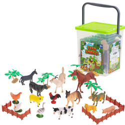 Zestaw figurek zwierzęta zagrodowe 14szt FARMA +akcesoria
