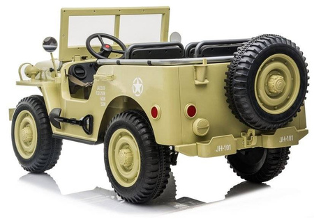 Wojskowy samochód elektryczny Jeep Auto na akumulator dla dzieci JH101 Khaki