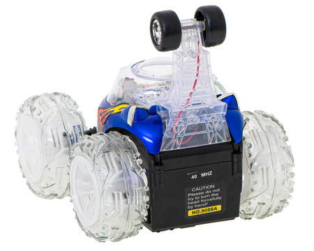 Samochód zdalnie sterowany RC dla dzieci Tumbler PL tańczy i świeci niebieski