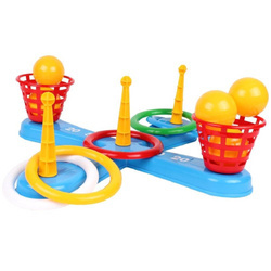 Gra zabawa zręcznościowa dla dzieci rzut do celu piłeczki pierścienie