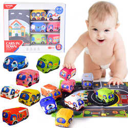 Duża miękka mata edukacyjna dla dzieci Miasto Pluszowe samochody