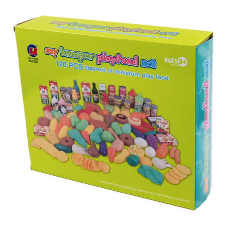 Plastikowe warzywa i owoce Zestaw Kuchnia 120 elementów