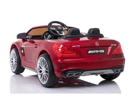 Samochód na akumulator Mercedes SL65 elektryczny Auto dla dzieci światła LED czerwony dwa silniki