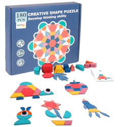 Drewniana układanka Montessori Puzzle Mozaika 180 el