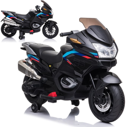 Duży motocykl elektryczny motor na akumulator dla dzieci światła LED 2 silniki XMX609 czarny