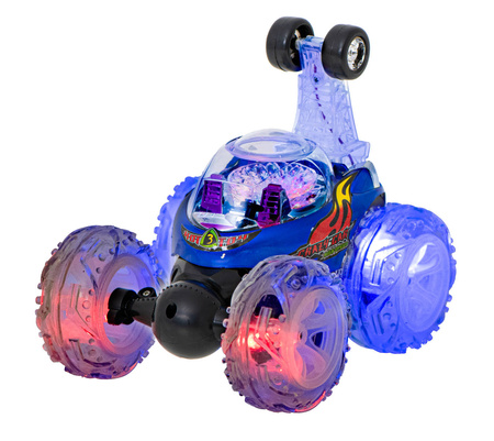 Samochód zdalnie sterowany RC dla dzieci Tumbler PL tańczy i świeci niebieski