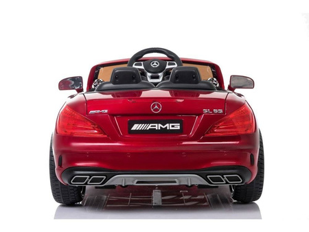 Samochód na akumulator Mercedes SL65 elektryczny Auto dla dzieci światła LED czerwony dwa silniki