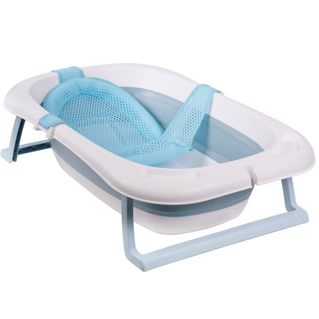Składana wanienka z termometrem i poduszka niebieska