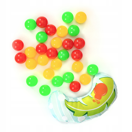 Wielofunkcyjna duża mata edukacyjna dla dzieci Kojec z piłkami i maskotkami 3w1 zwierzątka