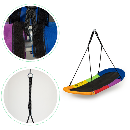 Duża huśtawka ogrodowa Bocianie gniazdo dla dzieci XXL Ecotoys multikolor MIR624 MULTI