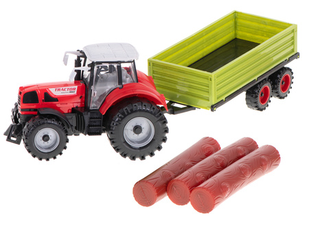 Traktor z przyczepą do transportu drewna Ciągnik