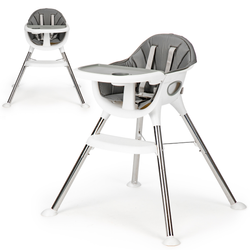 Krzesełko Fotelik do karmienia z tacką dla dzieci szary Ecotoys DBC02 GRAY