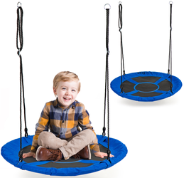 Huśtawka ogrodowa dla dzieci bocianie gniazdo Ecotoys niebieska 110 cm MIR6001-110 BLUE