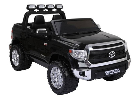 Czarna Toyota Tundra samochód elektryczny auto na akumulator dla dzieci 2 silniki dźwięk światła LED