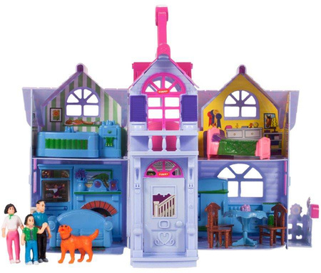 Rozkładany domek dla lalek Country + meble +figurki