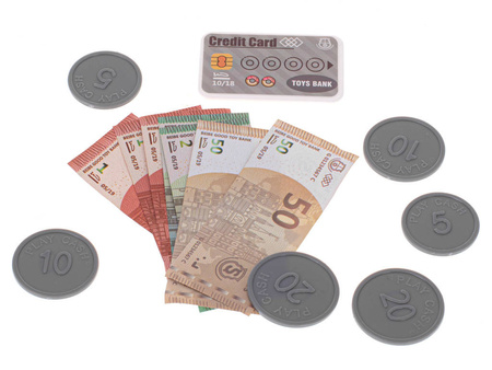 Zabawkowa kasa fiskalna sklepowa dla dzieci koszyk waga mikrofon