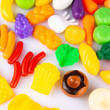 Plastikowe warzywa i owoce Zestaw Kuchnia 120 elementów LT18 