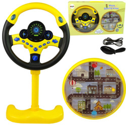 Interaktywna zabawkowa kierownica dla dzieci żółta labirynt światło dźwięk