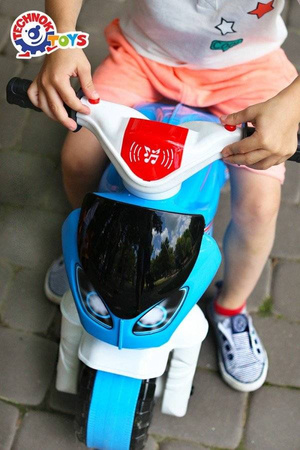 Jeździk motorek biegowy dla dzieci niebieski motor policyjny Technok 5781