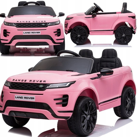 Samochód na akumulator Range Rover Evoque pojazd elektryczny Auto dla dzieci światła LED 2 silniki różowy pilot