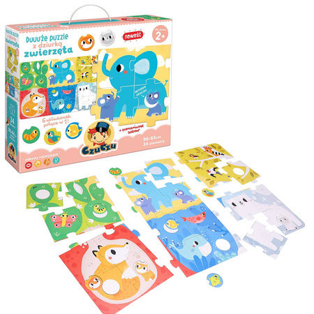 CzuCzu Duuuże Puzzle z dziurką - Zwierzęta 34 elementy