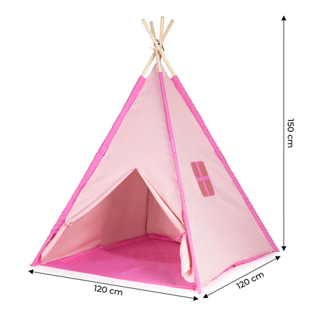 Namiocik namiot indiański dla dzieci tipi wigwam różowy 150cm