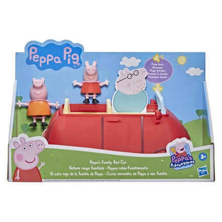 Świnka Peppa Zestaw z figurką - Czerwone rodzinne auto 