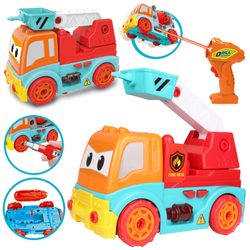 Pojazd do rozkręcania dla dzieci Zabawkowy samochód strażacki do składania RC